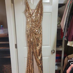 Gold sequin dress